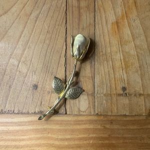 Vintage Gold Rose Brooch